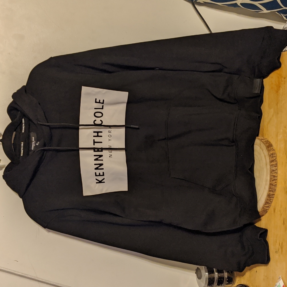 NWT Kenneth Cole New York Black Pullover Mens Hoodie Size Medium